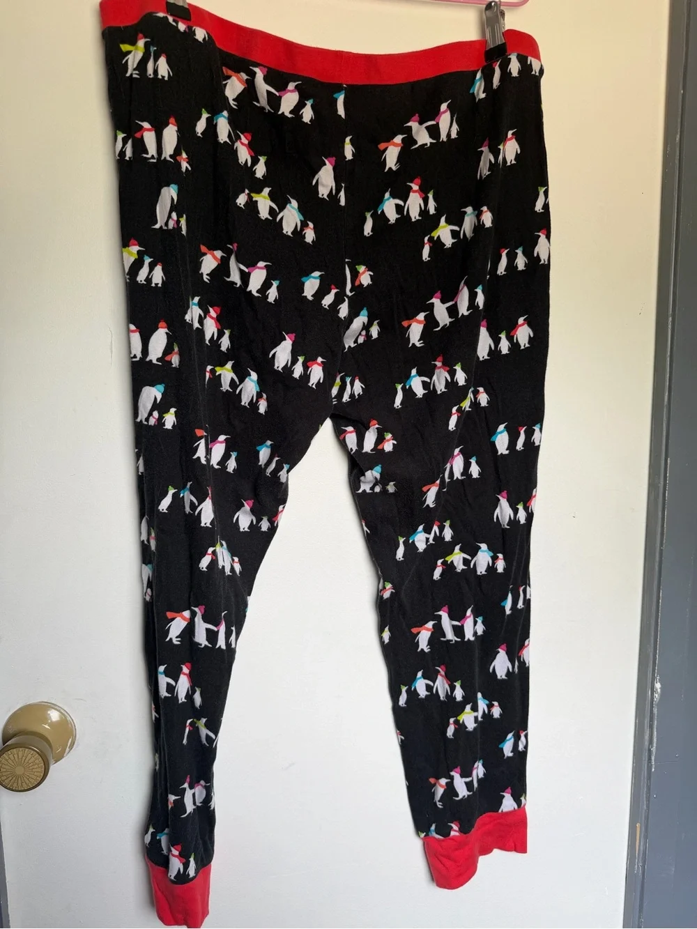 Wondershop Black Penguin Print Pajama Top with Red Trim